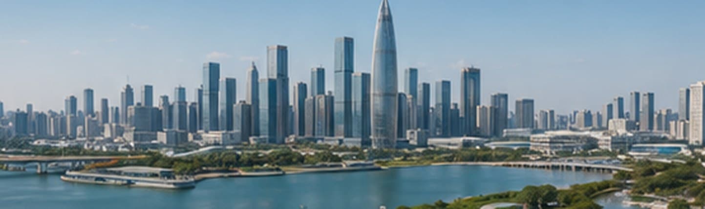Skyline de Shenzhen visto da baía