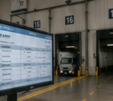 Painel de agendamento de docas no centro de distribuição
